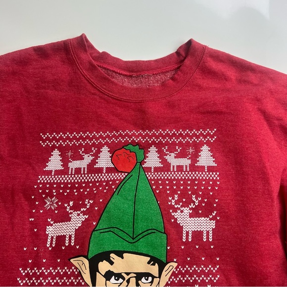 men’s red Christmas sweatshirt L m125-48 - Picture 3 of 3